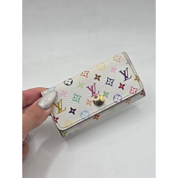 Louis Vuitton White Monogram Multicolore 4 Key Holder - Picture 10 of 16